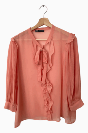blouse met strikkraag