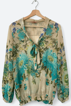 blouse met strikkraag